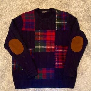 Brooks Brothers Plaid Patchwork Sweater XXL